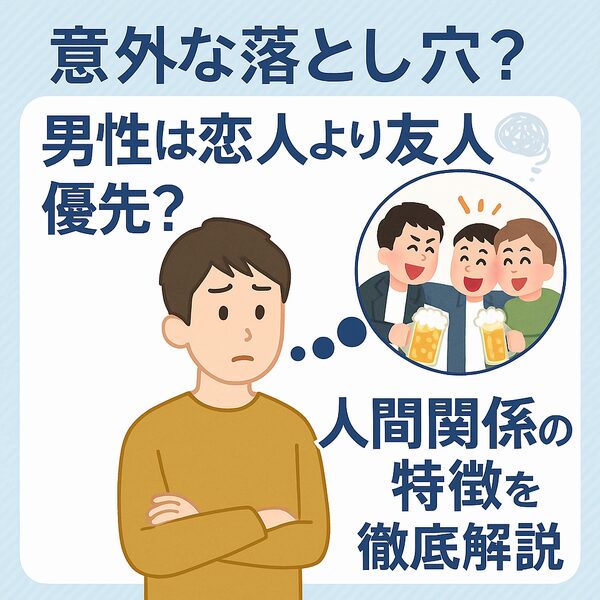【意外な落とし穴？】男性は恋人より友人優先？人間関係の特徴