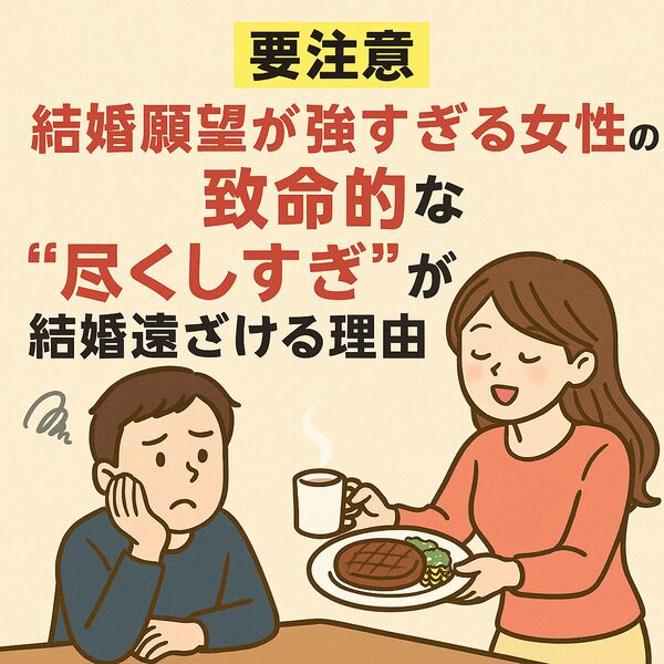 【要注意】結婚願望が強すぎる女性の致命的な“尽くしすぎ”が結婚遠ざける理由