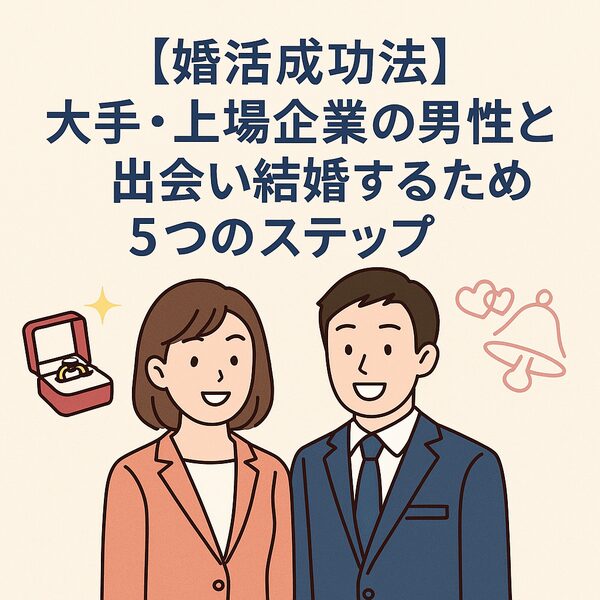【婚活成功法】大手・上場企業の男性と出会い結婚するための5つのステップ