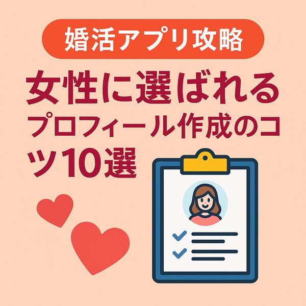 【婚活アプリ攻略】女性に選ばれるプロフィール作成のコツ10選