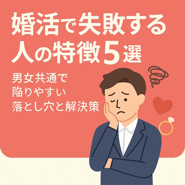【婚活で失敗する人の特徴5選】男女共通で陥りやすい落とし穴と解決策