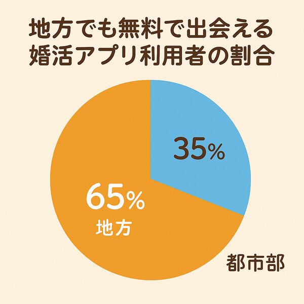 地方×無料アプリ 利用割合の円グラフ
